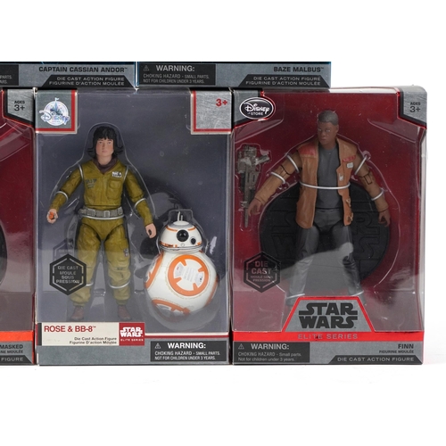 614 - Seven as new Star Wars The Elite Series diecast collectable figures including Baze Malbus, Captain C... 