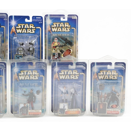 648 - Eleven as new Star Wars Attack of The Clones collectable figures including Anakin Skywalker, Plo Koo... 