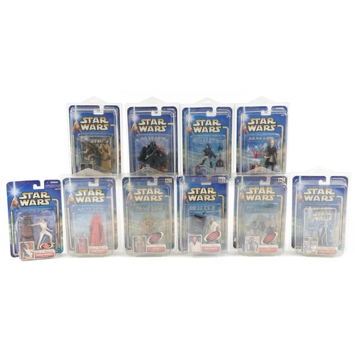 645 - Ten as new Star Wars Attack of The Clones collectable figures including Padme Amidala, Kit Fisto, Ba... 