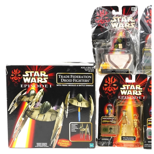 644 - Ten as new Star Wars Episode One collectable figures including Trade Federation Droid Fighters, Kaad... 