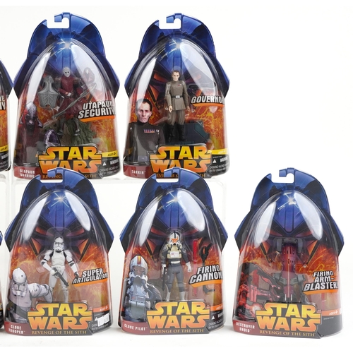 634 - Ten as new Star Wars Revenge of the Sith collectable figures including Obi-Wan Kenobi, Destroyer Dro... 