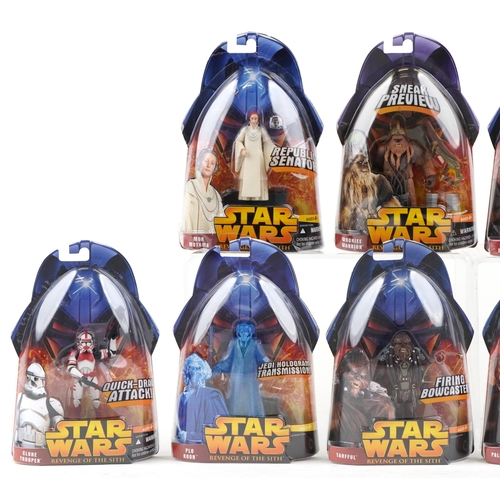 635 - Ten as new Star Wars Revenge of the Sith collectable figures including Wookiee Warrior, Palpatine, B... 