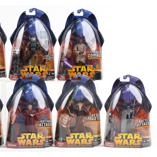 635 - Ten as new Star Wars Revenge of the Sith collectable figures including Wookiee Warrior, Palpatine, B... 