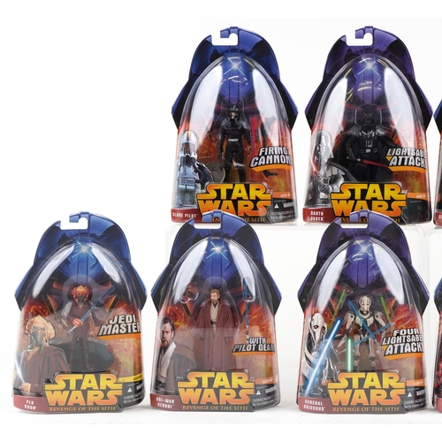 636 - Ten as new Star Wars Revenge of the Sith collectable figures including Darth Vader, General Grievous... 