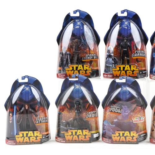 633 - Ten as new Star Wars Revenge of the Sith collectable figures including Holographic Emperor Palpatine... 