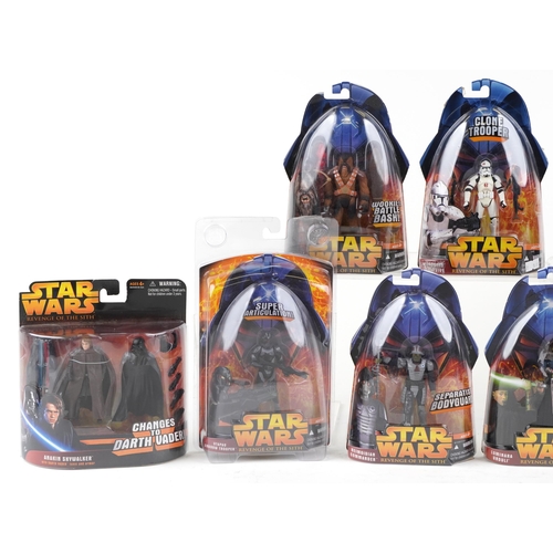 592 - Ten as new Star Wars Revenge of the Sith collectable figures including Luminara Unduli, Utabau Shado... 