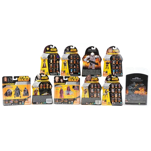 592 - Ten as new Star Wars Revenge of the Sith collectable figures including Luminara Unduli, Utabau Shado... 