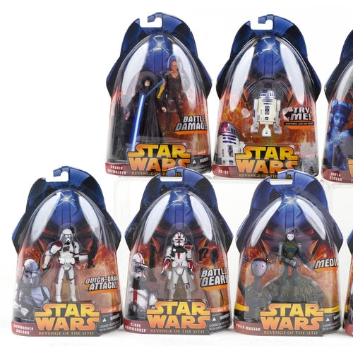 609 - Ten as new Star Wars Revenge of the Sith collectable figures including Zett Jukassa, C-3PO, Aayla Se... 