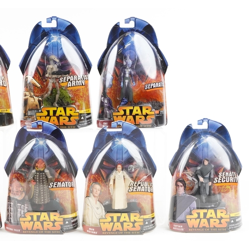 647 - Ten as new Star Wars Revenge of the Sith collectable figures including Bail Organa, R2-D2, Meena Til... 