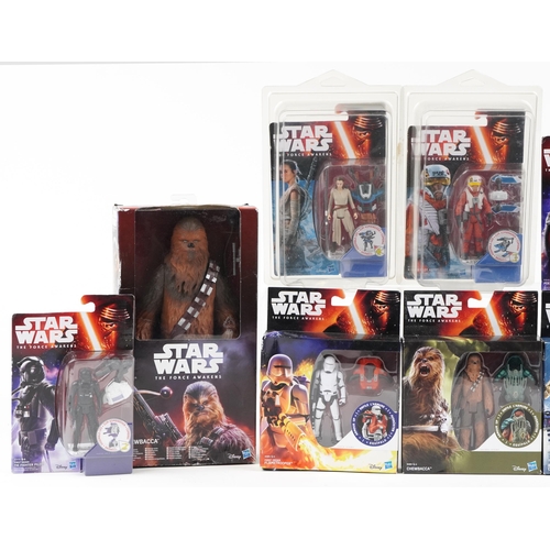 640 - Eleven as new Star Wars The Force Awakens collectable figures including Chewbacca, Constable Zuvio, ... 