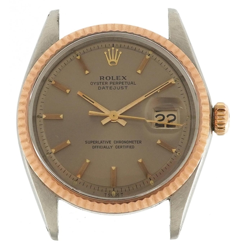 31 - Rolex, a gentlemen's bi-colour Rolex Oyster Perpetual Datejust automatic wristwatch, model 1601, ser... 