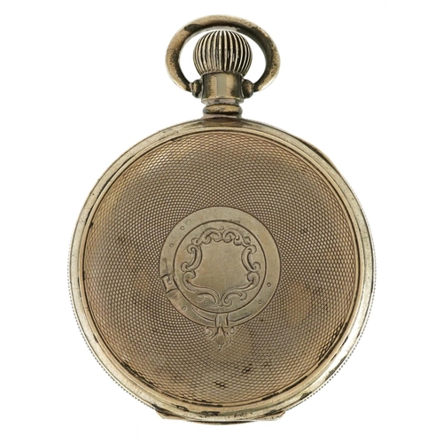 434 - A Waltham gentlemen's silver open face top wind pocket watch having enamelled and subsidiary dials w... 