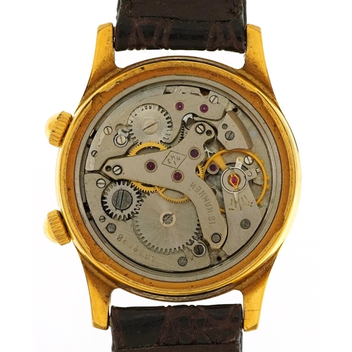 585 - A vintage Russian gentlemen's manual wind alarm wristwatch, the movement numbered 1032528, the dial ... 