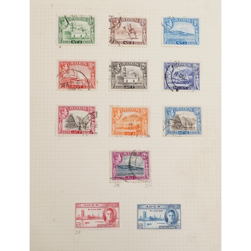 1535 - 19th century and later commonwealth stamps housed in a green album including Aden, Ascension Islands... 