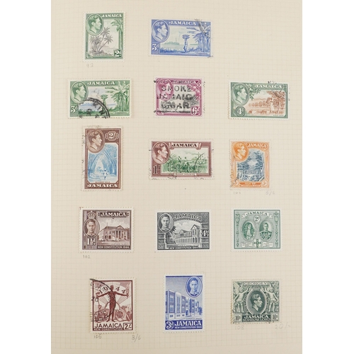 1544 - 19th century and later British and commonwealth stamps housed in a green album to include Gambia, Gi... 