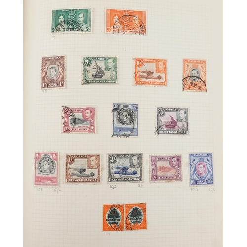 1544 - 19th century and later British and commonwealth stamps housed in a green album to include Gambia, Gi... 