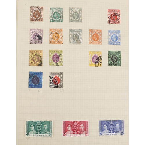 1544 - 19th century and later British and commonwealth stamps housed in a green album to include Gambia, Gi... 