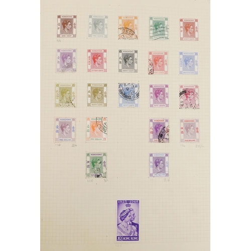 1544 - 19th century and later British and commonwealth stamps housed in a green album to include Gambia, Gi... 