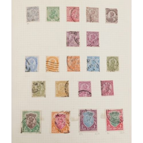 1544 - 19th century and later British and commonwealth stamps housed in a green album to include Gambia, Gi... 