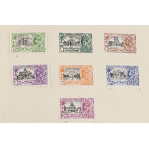 1544 - 19th century and later British and commonwealth stamps housed in a green album to include Gambia, Gi... 