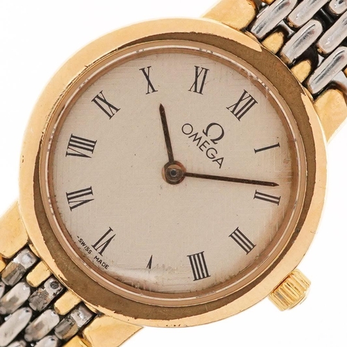 79 - Omega, a ladies Omega Deville quartz wristwatch having Roman numerals, the dial 17mm in diameter.