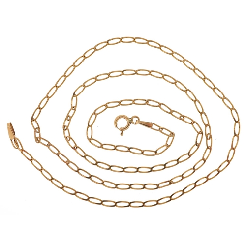 194 - A 9ct gold paper chain link necklace, 47.6cm in length, 2.2g.