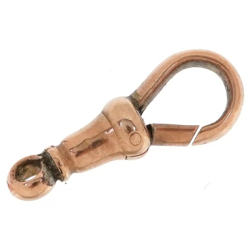 2497 - A 9ct rose gold dog clip clasp, 1.9cm in length, 1.1g.