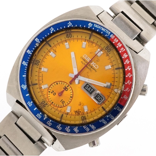 2005 - Seiko, a gentlemen's stainless steel Seiko chronograph, 6139-6002 automatic wristwatch with Pepsi be... 