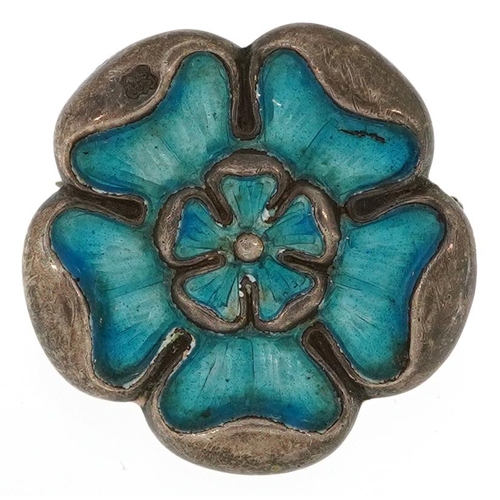 2323 - John Millward Banks, an Arts & Crafts silver and enamel brooch in the form of a Tudor rose, Chester ... 