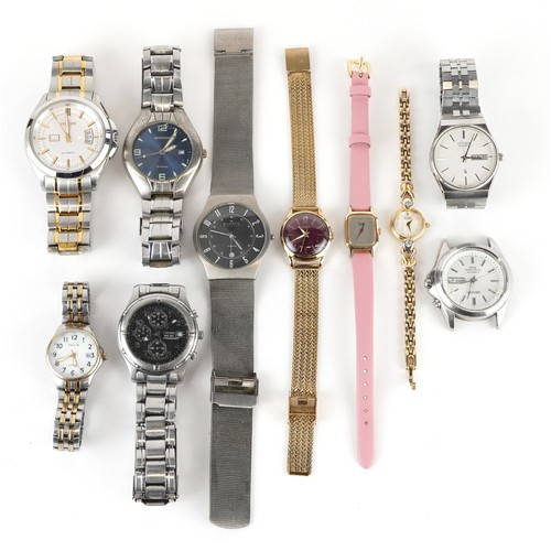 629 - A collection of gentlemen's and ladies wristwatches including Citizen, Skagen, Seiko and Pulsar.