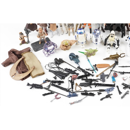 651 - A collection of various Star Wars action figures by Hasbro & Kenner.