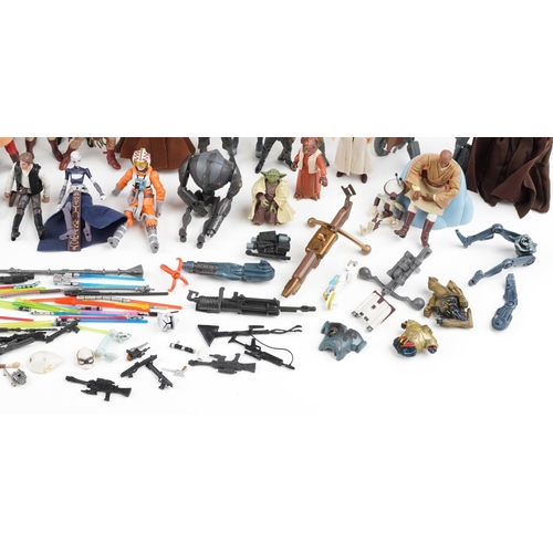 651 - A collection of various Star Wars action figures by Hasbro & Kenner.