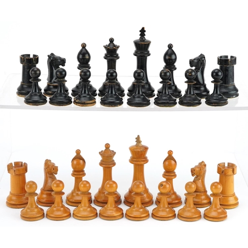 505 - A Staunton chess set, the king 8cm high.