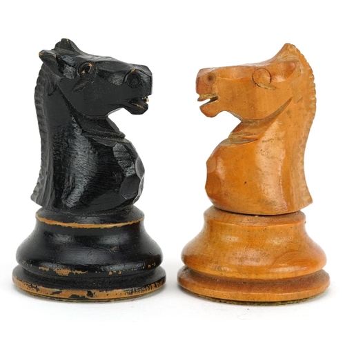 505 - A Staunton chess set, the king 8cm high.