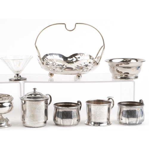 1198 - A group of Victorian and later silver plate including a Victorian demi fluted teapot and fruit baske... 