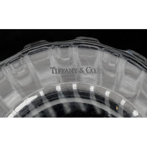 409 - A Tiffany & Co large clear glass vase made for the Oriana Grand Voyage 2006, 21cm high.