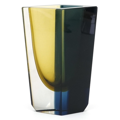 123 - A Kaj Franck prism vase, Nuutajärvi Finland circa 1961, signature engraved to base, 13.5cm high.