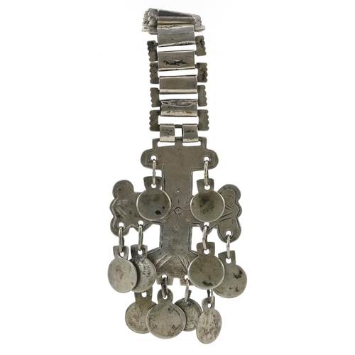 237 - An early 20th century Chilean Mapuche religious coin necklace, 31cm in length.