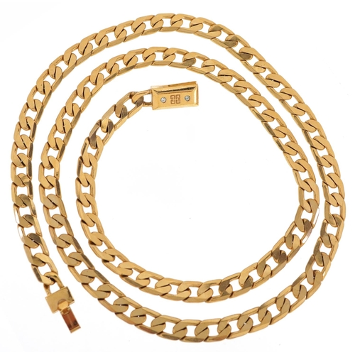 2394 - A Givenchy gold plated curb link necklace, 74cm in length, 31.8g.