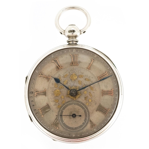 2333 - S Auerbach Wolverhampton, a Victorian gentlemen's silver open face fusée pocket watch having ornate ... 