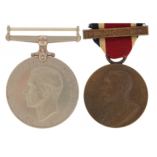 691 - A British military World War II Defence medal and King's medal awarded to A Norris.