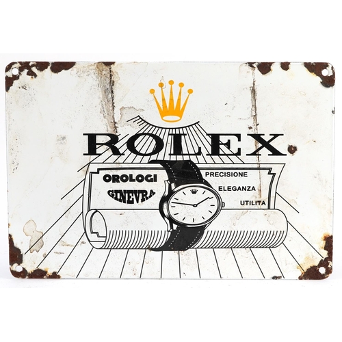 1331 - A rectangular Rolex enamel advertising sign, 30cm x 20cm.