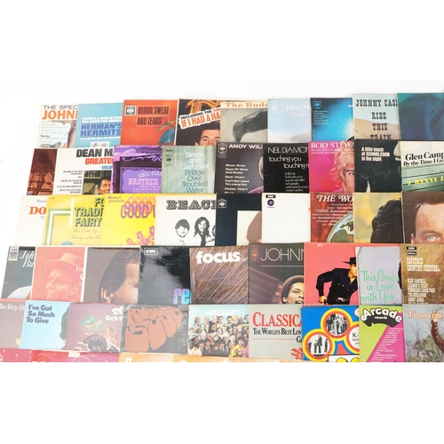 465 - A collection of predominantly 60s and 70s vinyl LP records to include The Beatles, The Beach Boys an... 