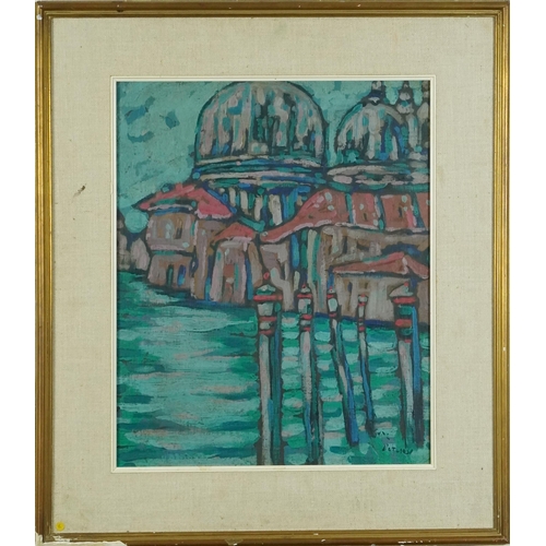 2647 - Venice, 20th century Italian school oil on canvas, indistinctly signed, framed, 45cm x 36cm.