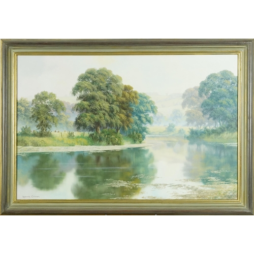 2617 - Spencer Coleman - A pair of river landscapes, late 20th century British school, oils on canvas, sign... 