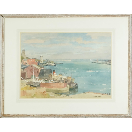 2605 - Norman Janes - Tynemouth, 20th century British school watercolour on paper, framed, 38cm x 51cm.