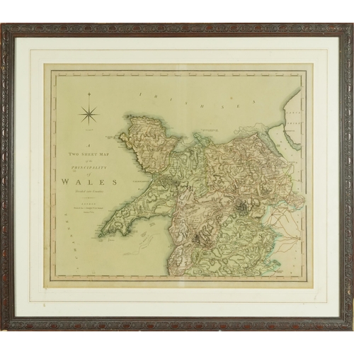 1593 - A Two Sheet Map of the Principality of Wales: Divided into Counties, printed for C W Smith, January ... 