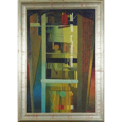 2832 - Douglas Leggat - Abstract composition, 20th century British school gouache on board, signed, framed,... 