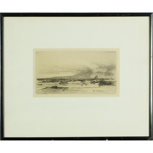 2636 - David Young Cameron - Arran , late 19th/early 20th century British school etching on paper, framed, ... 