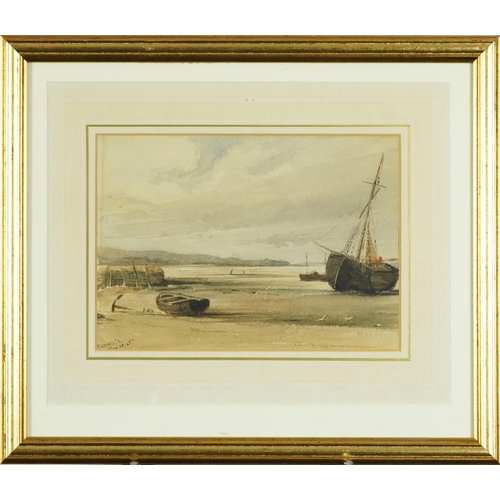 2638 - Exmouth November 18.45, 20th century British school watercolour on paper, framed, 17cm x 24cm.